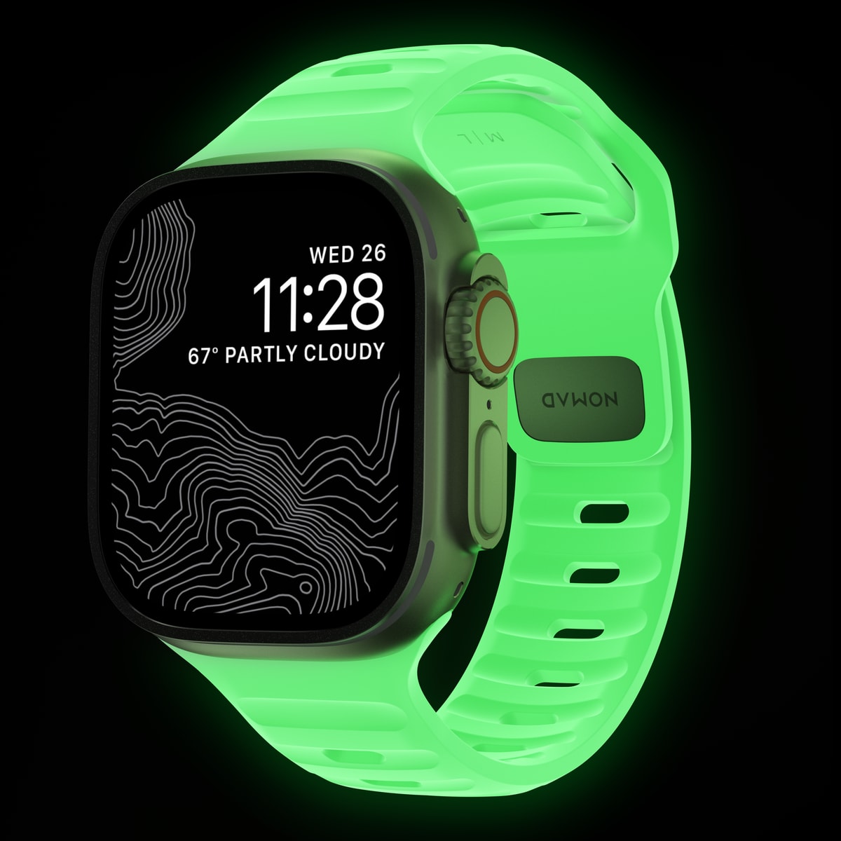 Apple Watch Series 8 45mm Armbånd - Sport Band Grøn