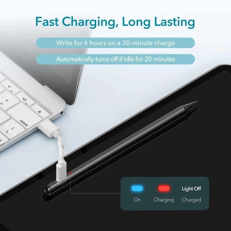 Stylus magnetisk & digital touch-pen til iPad, Sort