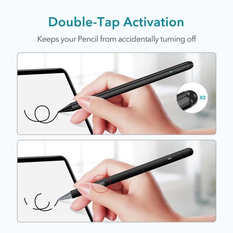 Stylus magnetisk & digital touch-pen til iPad, Sort