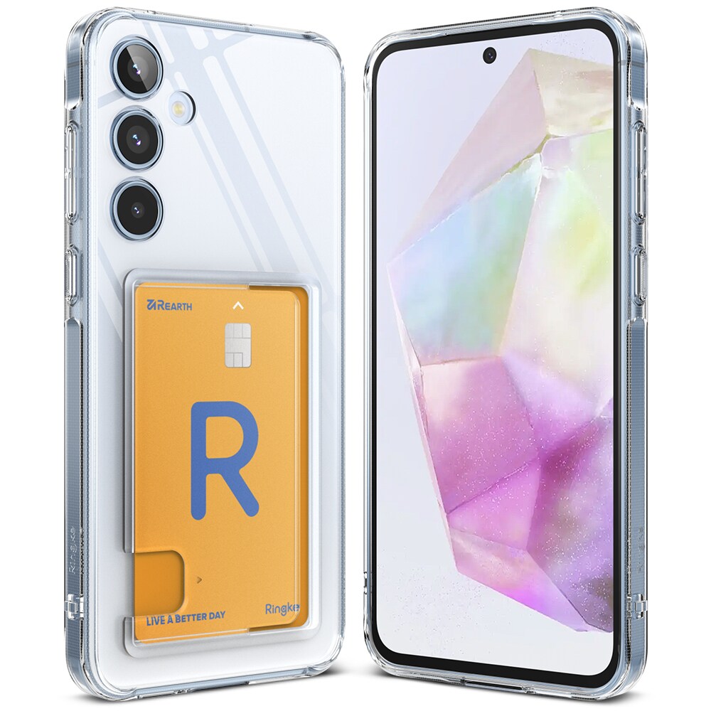 Samsung Galaxy A35 Fusion cover med kortholder, Gennemsigtig