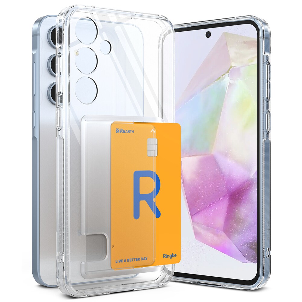 Samsung Galaxy A35 Fusion cover med kortholder, Gennemsigtig