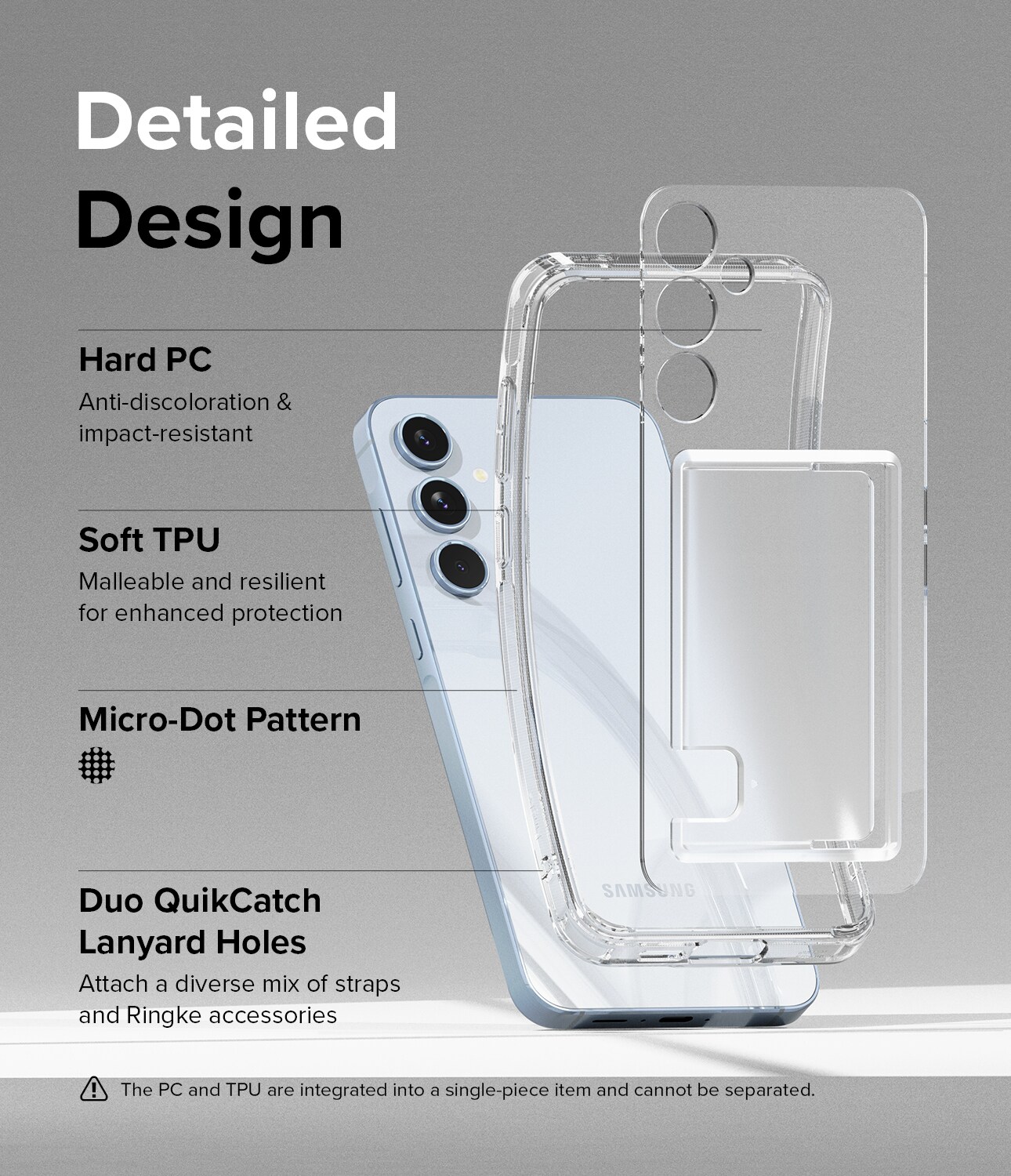 Samsung Galaxy A55 Fusion cover med kortholder, Gennemsigtig
