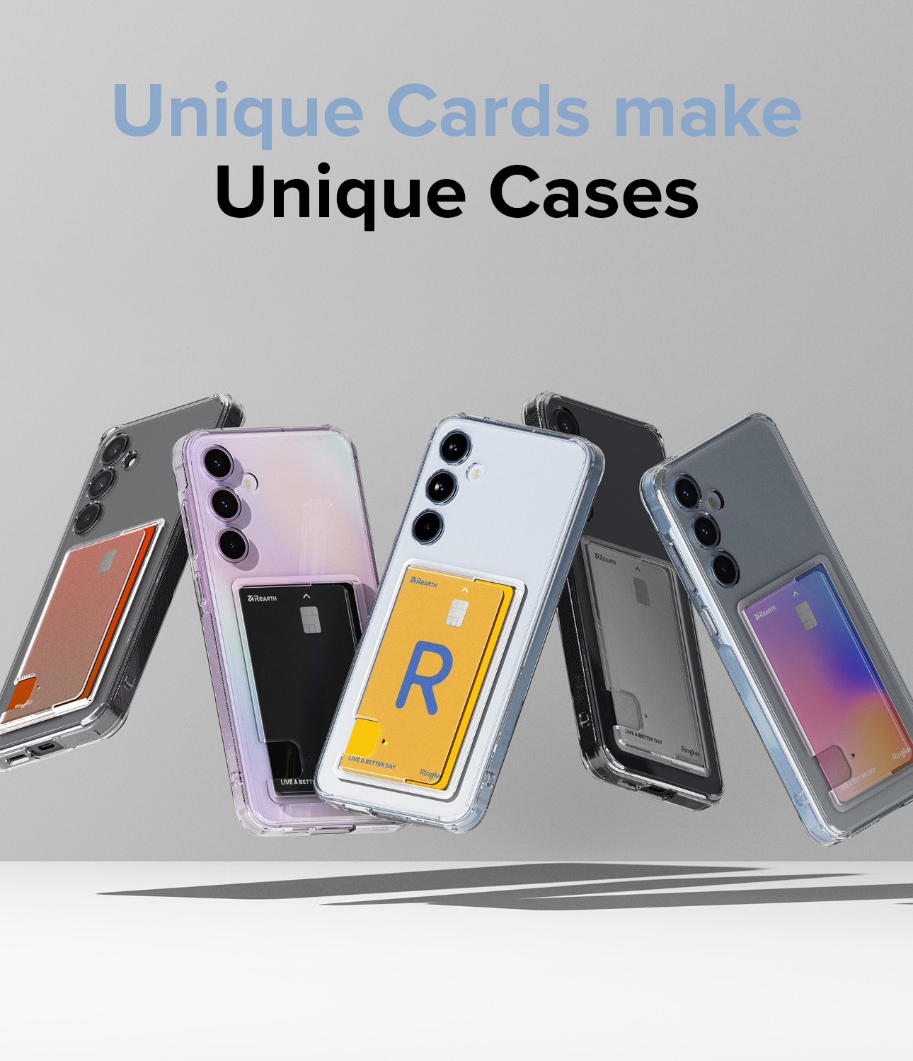 Samsung Galaxy A55 Fusion cover med kortholder, Gennemsigtig