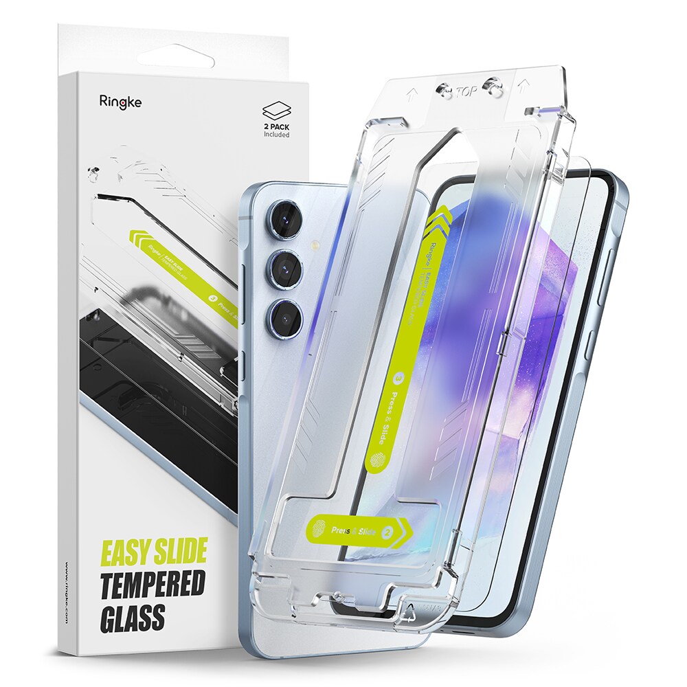 Samsung Galaxy A55 Skærmbeskytter i glas med monteringsramme (2-pak)
