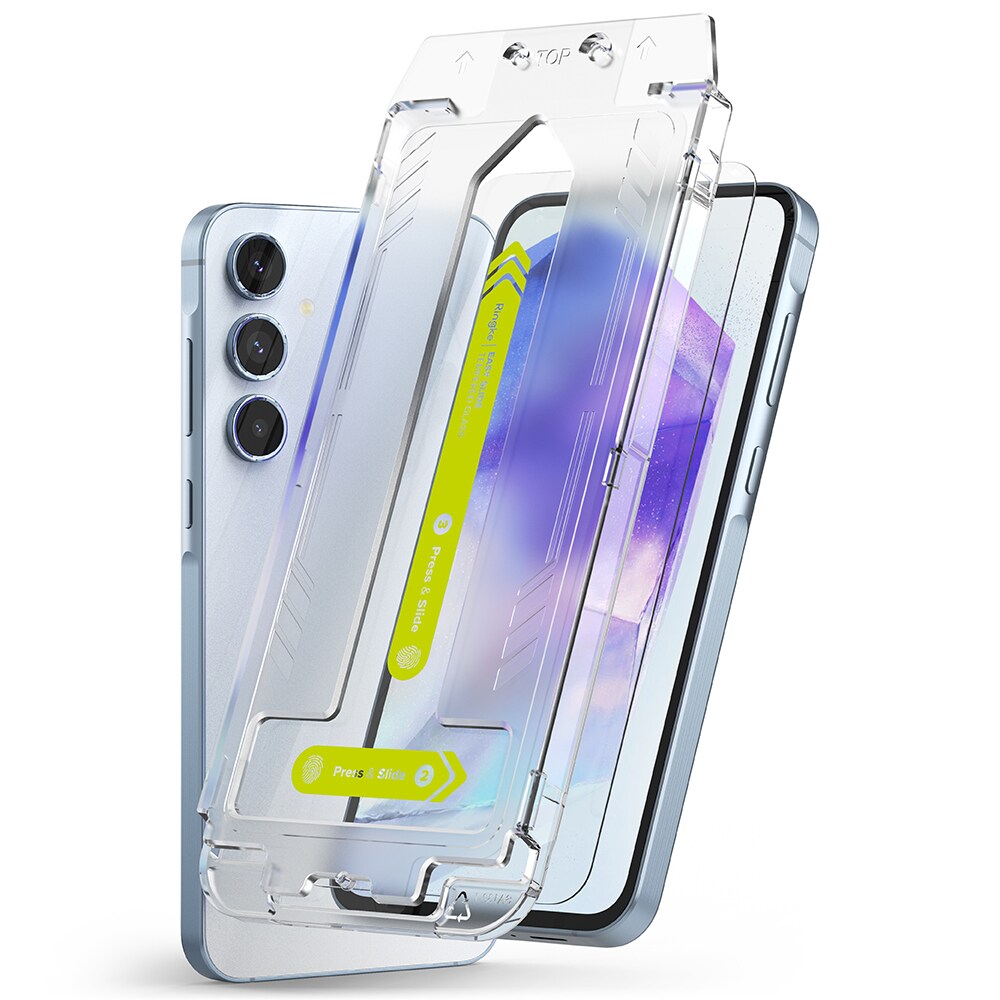 Samsung Galaxy A55 Skærmbeskytter i glas med monteringsramme (2-pak)