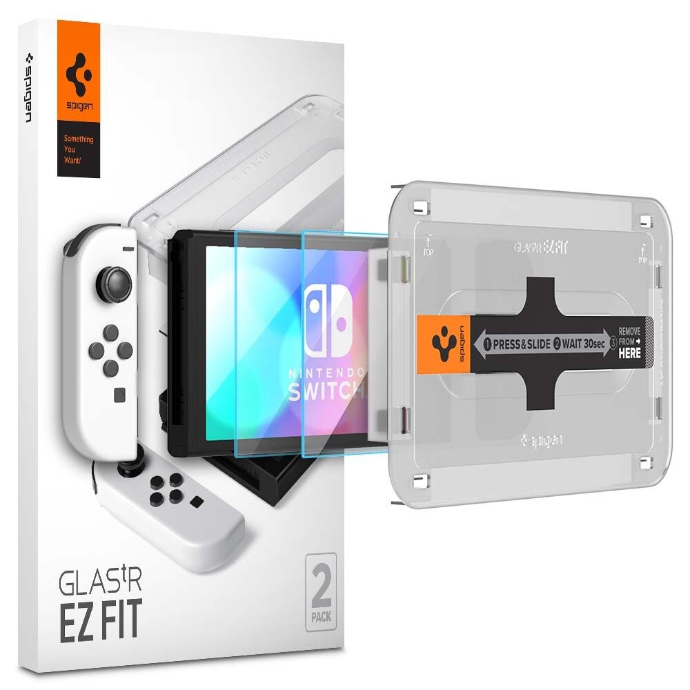 Nintendo Switch OLED Screen Protector GLAS.tR EZ Fit (2-pak)