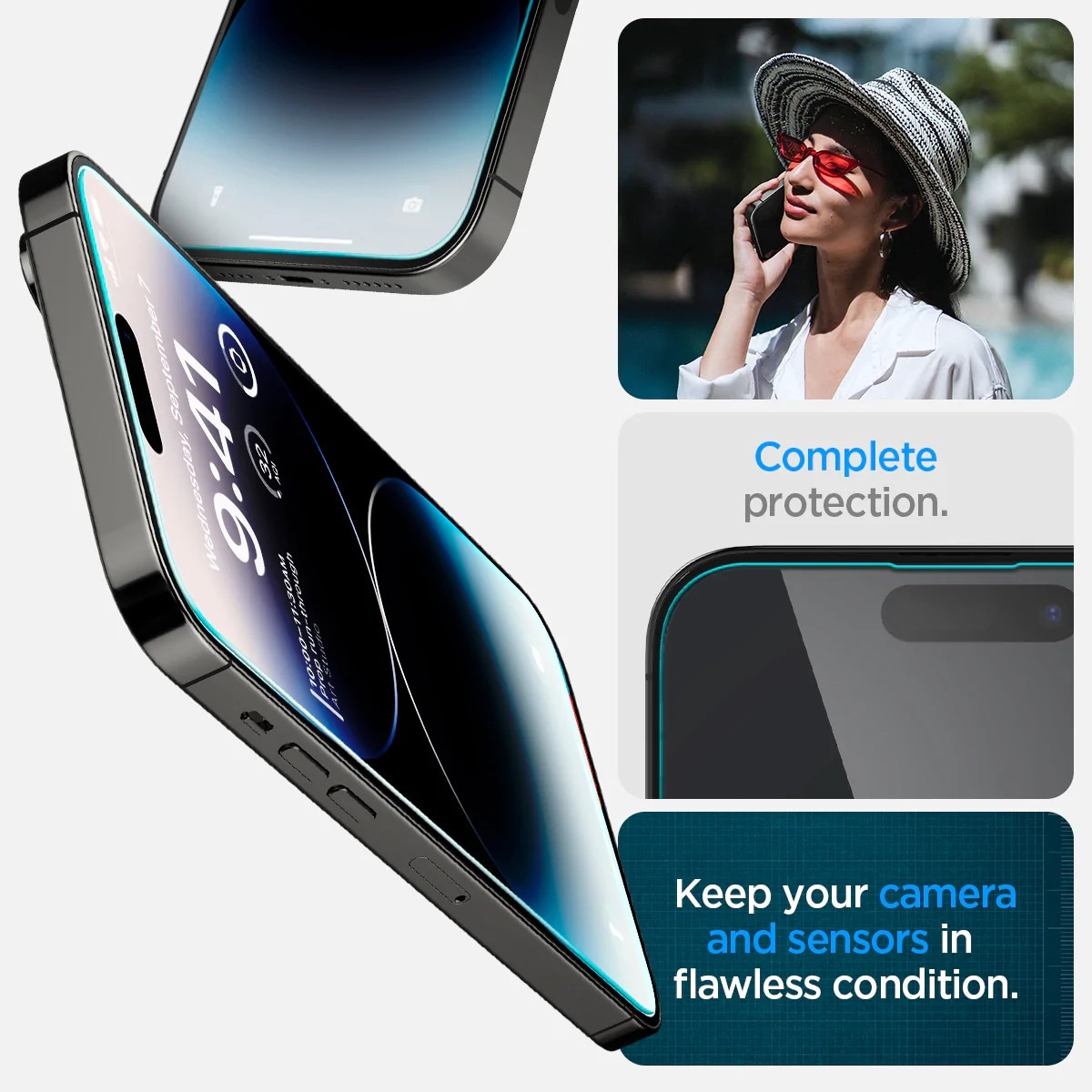 iPhone 14 Pro Max Skærmbeskytter med installationsramme (2-pak) GLAS.tR EZ Fit