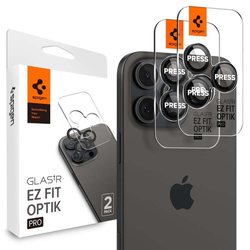 iPhone 16 Pro EZ Fit linsebeskytter (2-pak), Sort