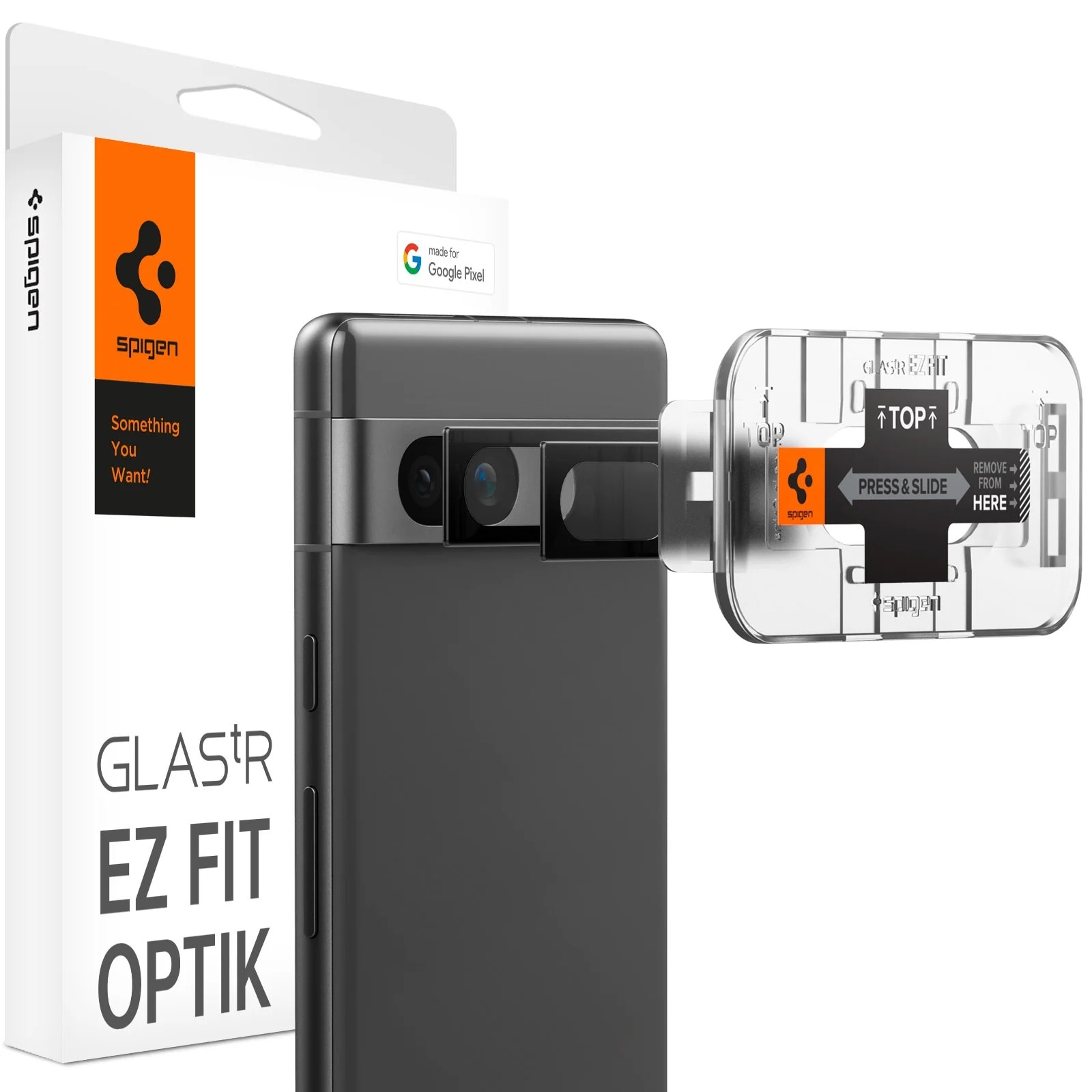 Google Pixel 7a EZ Fit linsebeskytter (2-pak), Sort
