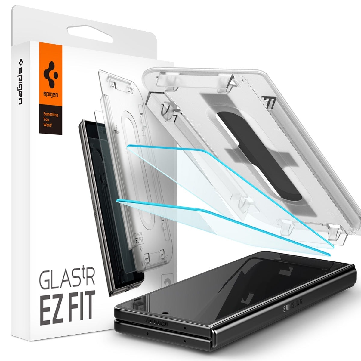 Samsung Galaxy Z Fold 6 Ydre skærmbeskytter med installationsramme (2-pak) GLAS.tR EZ Fit