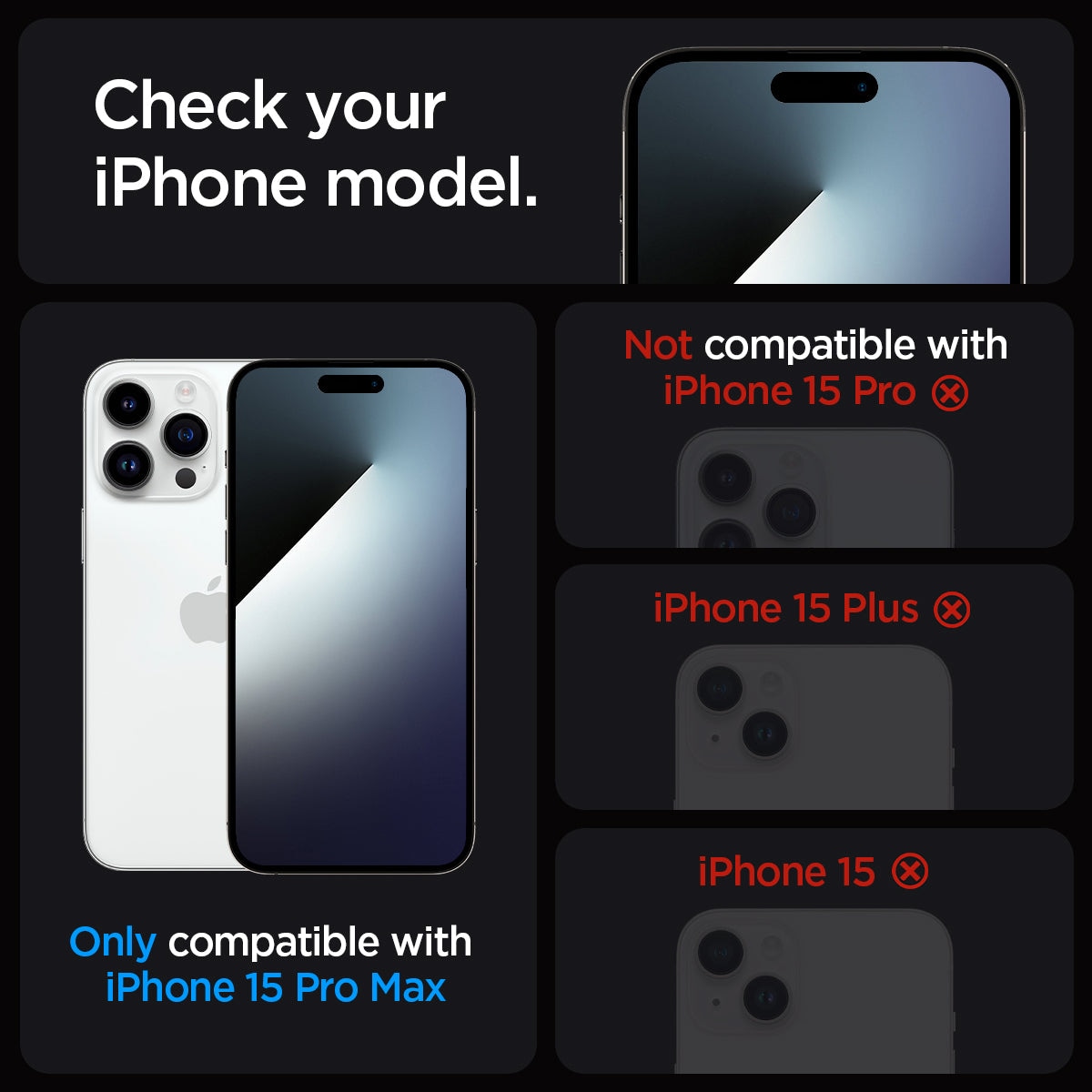 iPhone 15 Pro Max Skærmbeskytter med installationsramme (2-pak) GLAS.tR EZ Fit