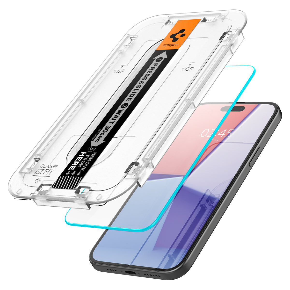 iPhone 15 Plus Skærmbeskytter med installationsramme (2-pak) GLAS.tR EZ Fit
