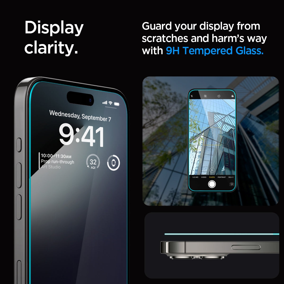 iPhone 15 Pro Skærmbeskytter med installationsramme (2-pak) GLAS.tR EZ Fit