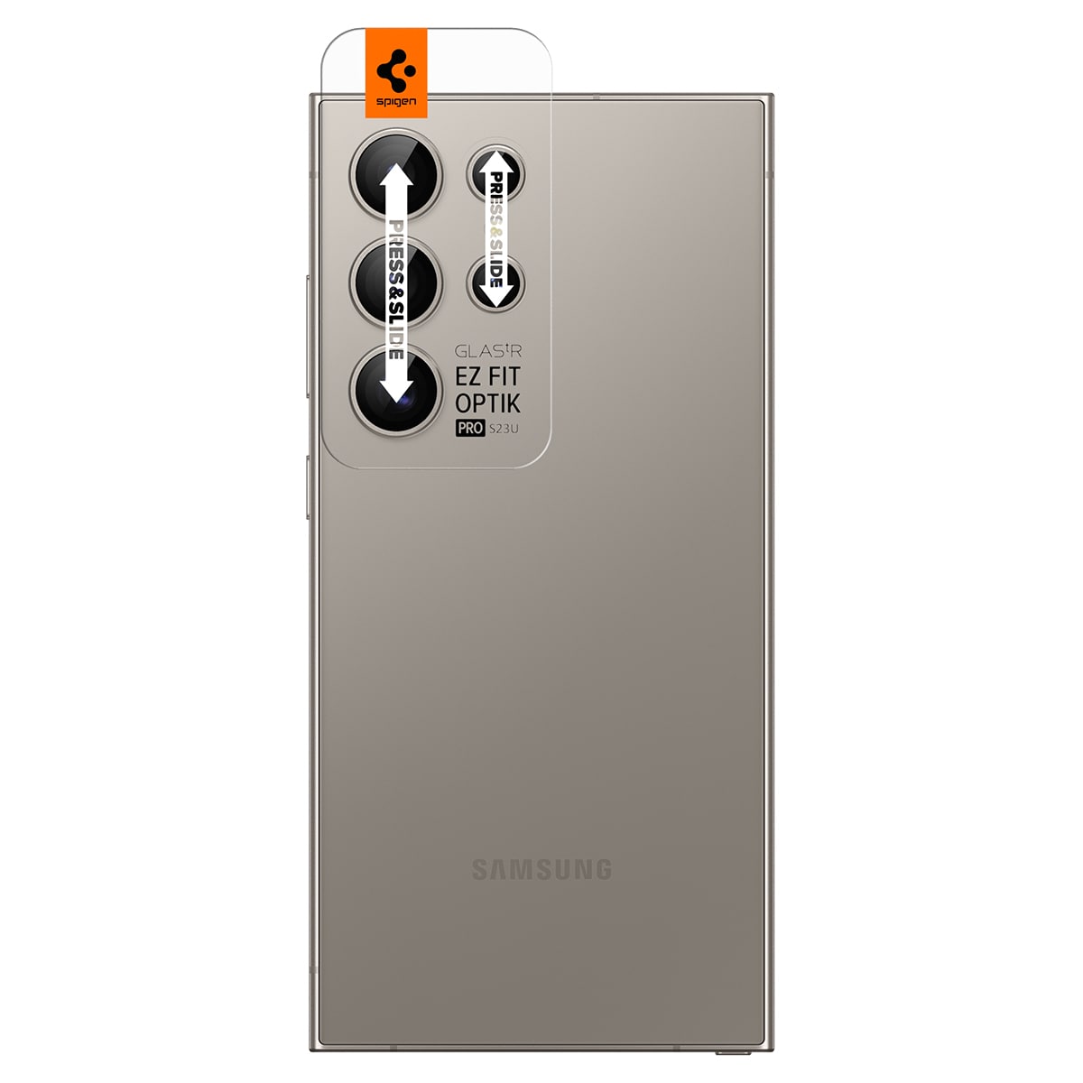 Samsung Galaxy S24 Ultra EZ Fit linsebeskytter (2-pak), Grå