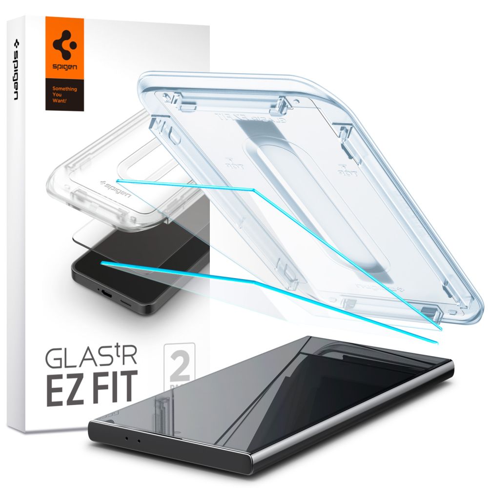Samsung Galaxy S24 Ultra Skærmbeskytter med installationsramme (2-pak) GLAS.tR EZ Fit