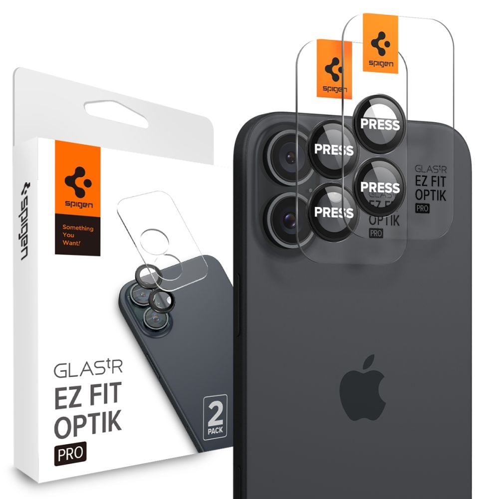 iPhone 16 EZ Fit linsebeskytter (2-pak), Sort