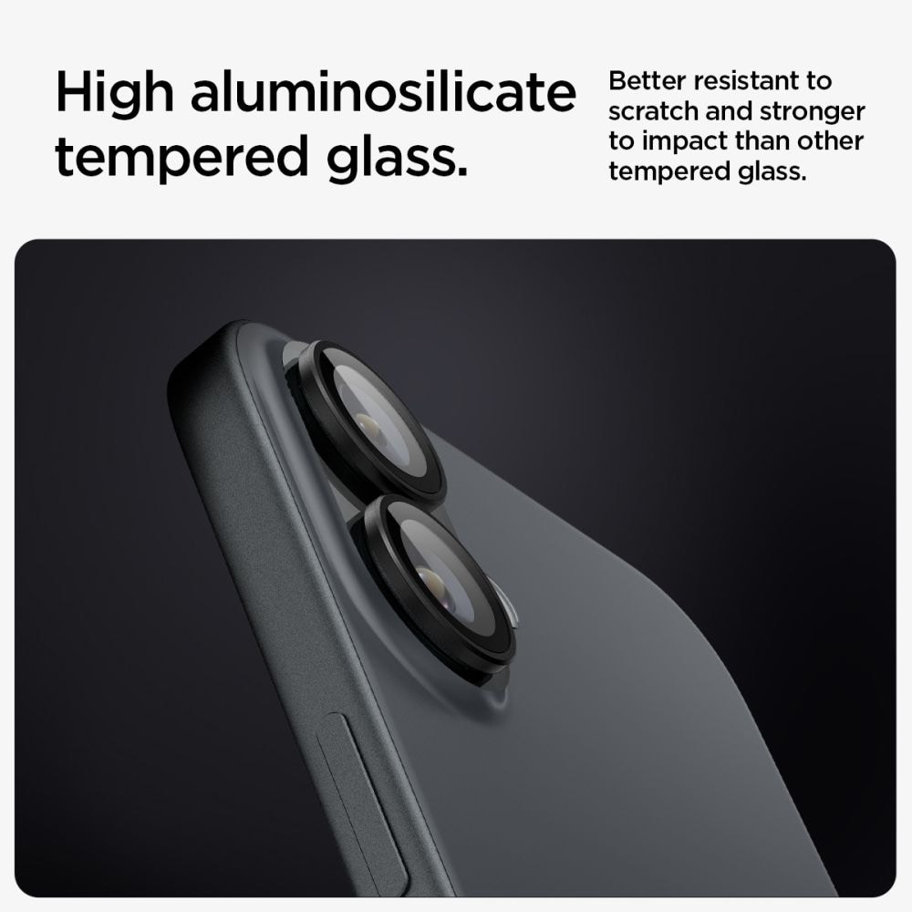 iPhone 16 EZ Fit linsebeskytter (2-pak), Sort