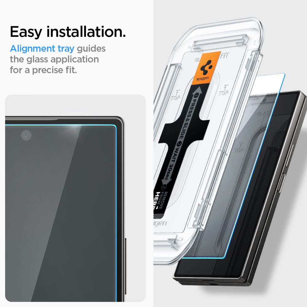 Samsung Galaxy Z Fold 6 Ydre skærmbeskytter med installationsramme (2-pak) GLAS.tR EZ Fit