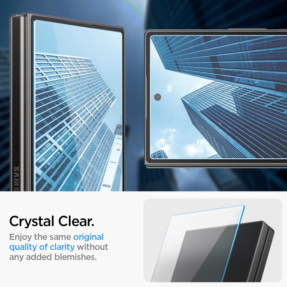 Samsung Galaxy Z Fold 6 Ydre skærmbeskytter med installationsramme (2-pak) GLAS.tR EZ Fit