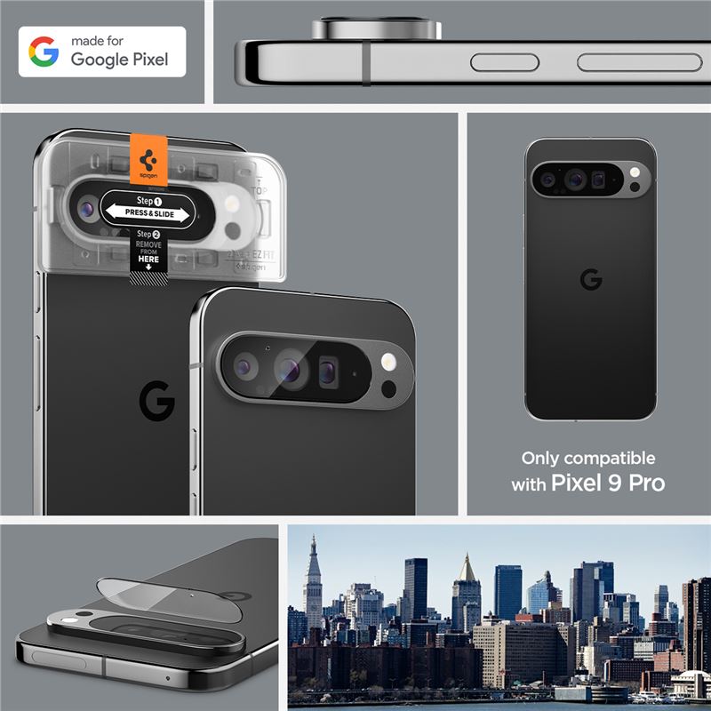Google Pixel 9 Pro EZ Fit linsebeskytter (2-pak), Gennemsigtig