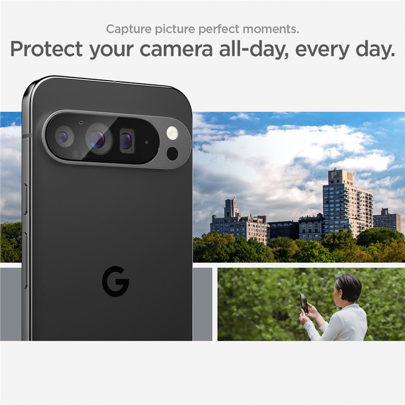 Google Pixel 9 Pro EZ Fit linsebeskytter (2-pak), Gennemsigtig