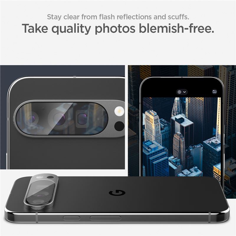 Google Pixel 9 Pro EZ Fit linsebeskytter (2-pak), Gennemsigtig