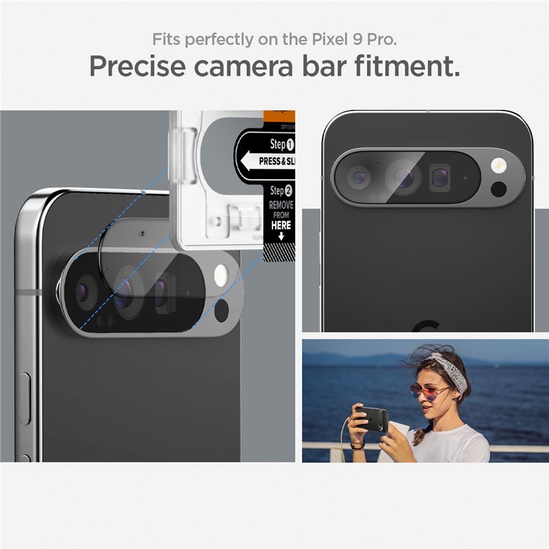 Google Pixel 9 Pro EZ Fit linsebeskytter (2-pak), Gennemsigtig