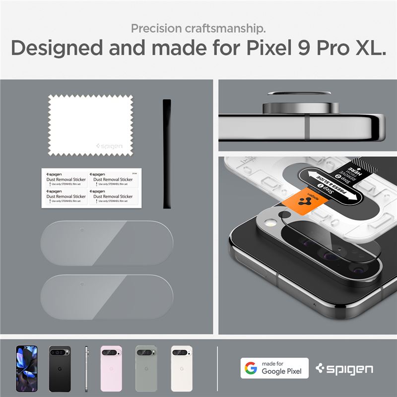 Google Pixel 9 Pro XL EZ Fit linsebeskytter (2-pak), Gennemsigtig