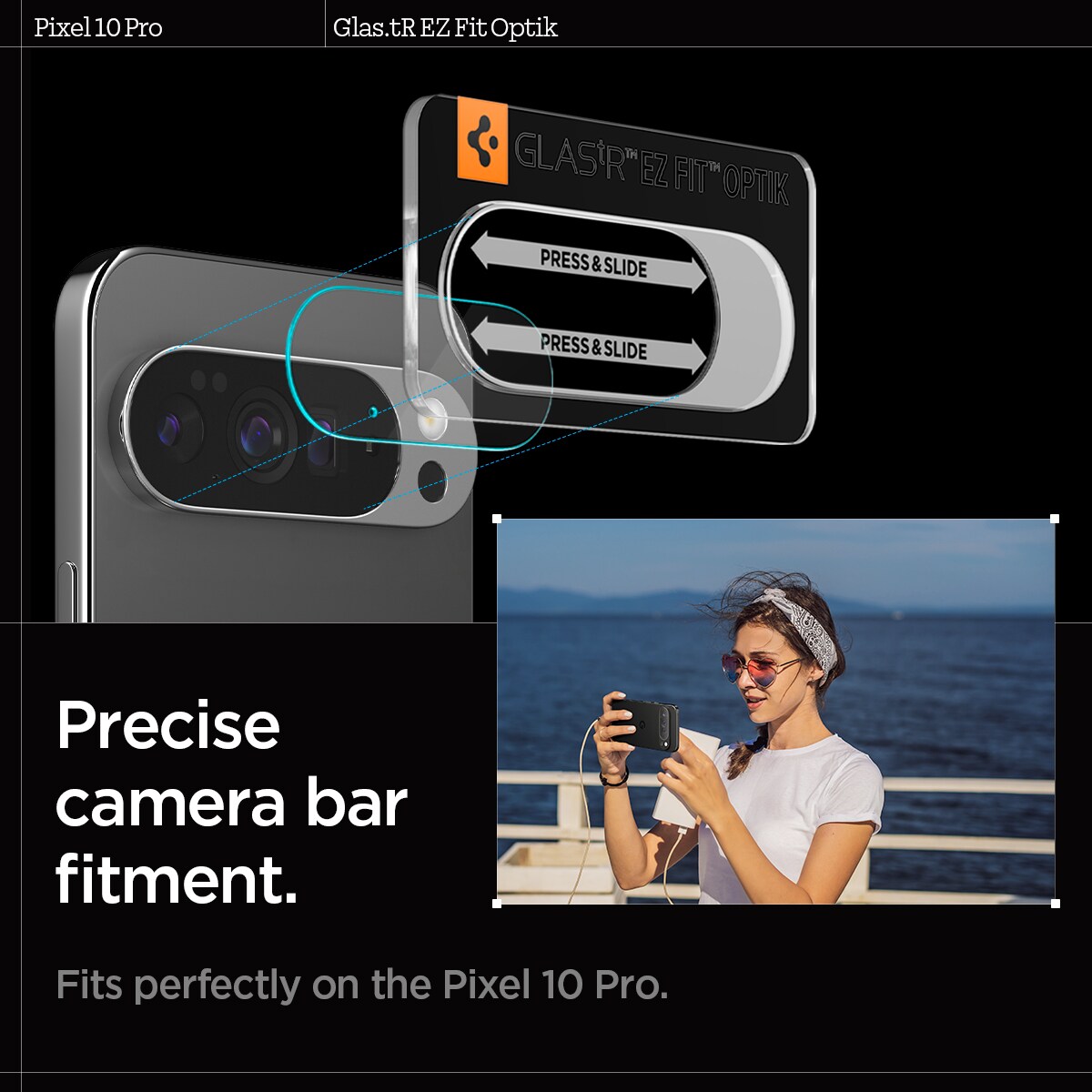 Google Pixel 10 Pro EZ Fit linsebeskytter (2-pak), Gennemsigtig