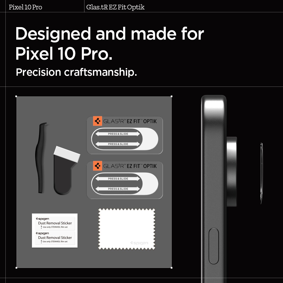 Google Pixel 10 Pro EZ Fit linsebeskytter (2-pak), Gennemsigtig