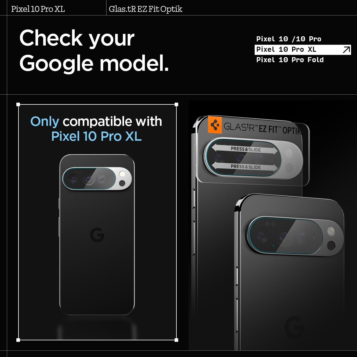 Google Pixel 10 Pro XL EZ Fit linsebeskytter (2-pak), Gennemsigtig