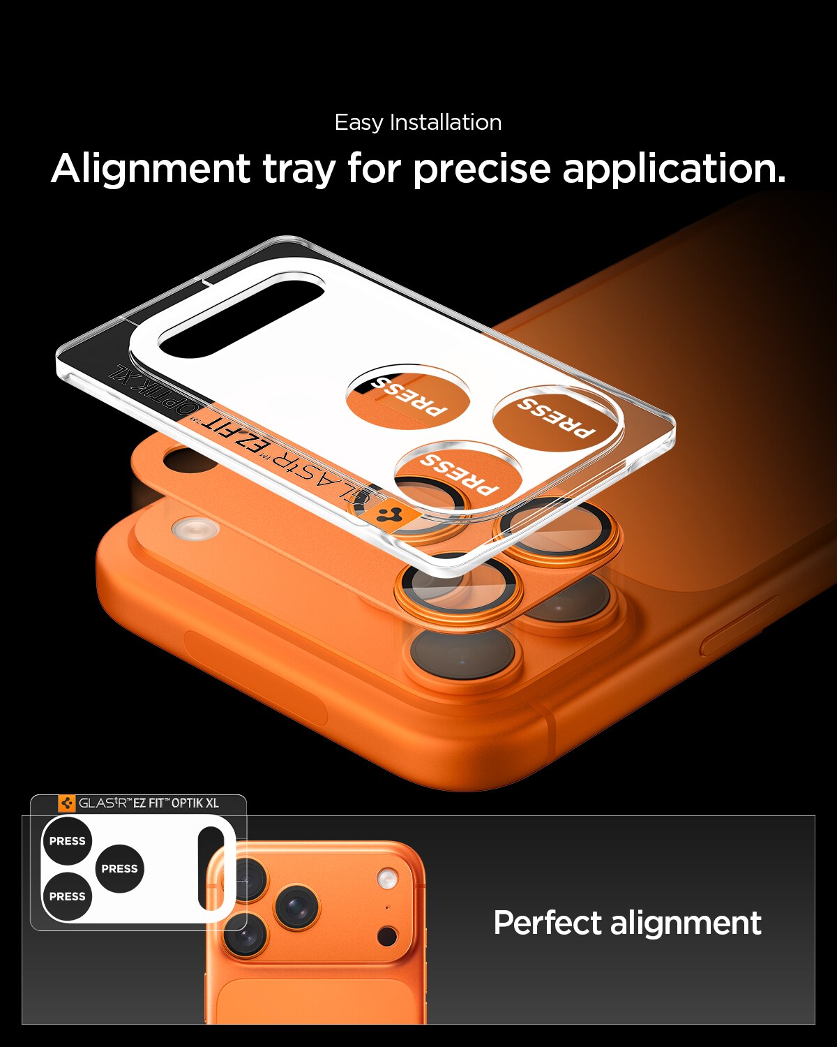 iPhone 17 Pro EZ Fit Kamerabeskyttelse - Optic Pro XL, Orange