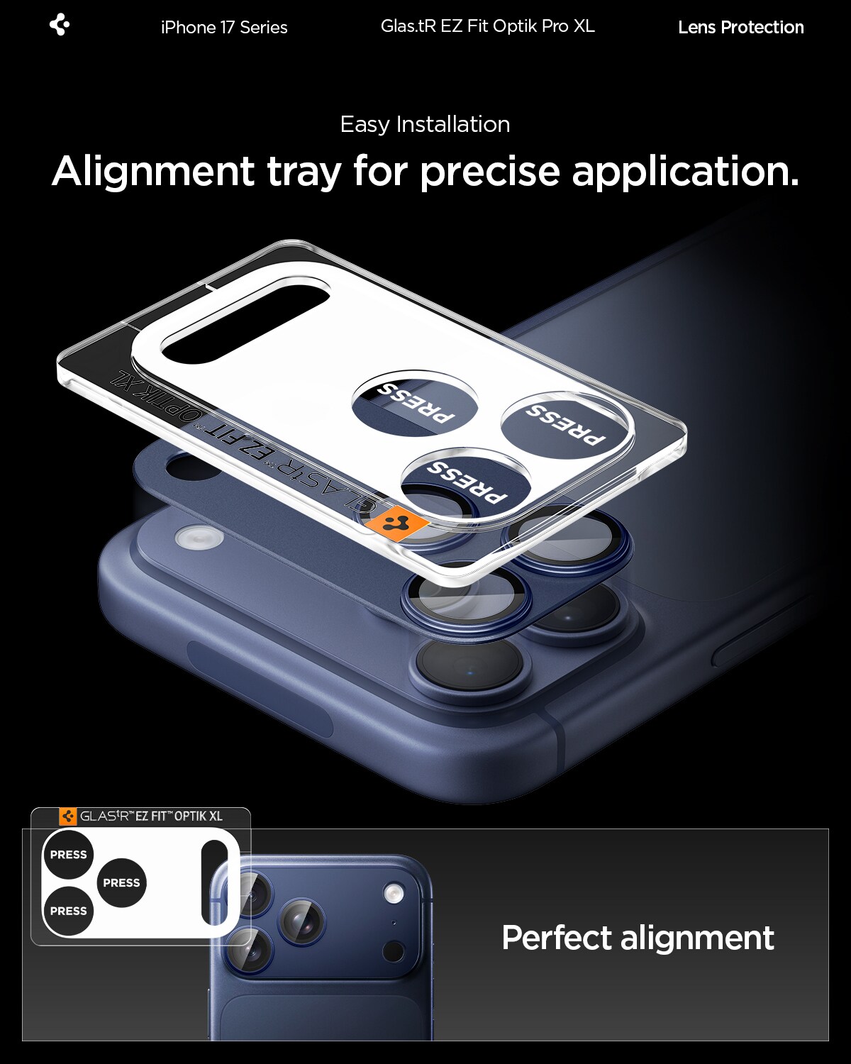 iPhone 17 Pro EZ Fit Kamerabeskyttelse - Optic Pro XL, Blå