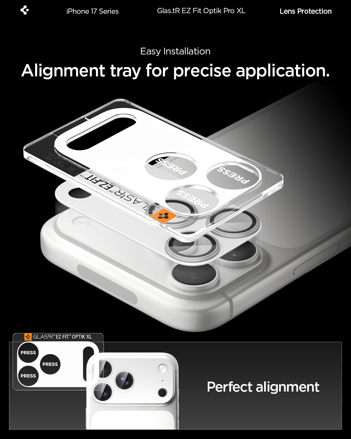iPhone 17 Pro Max EZ Fit Kamerabeskyttelse - Optic Pro XL, Sølv