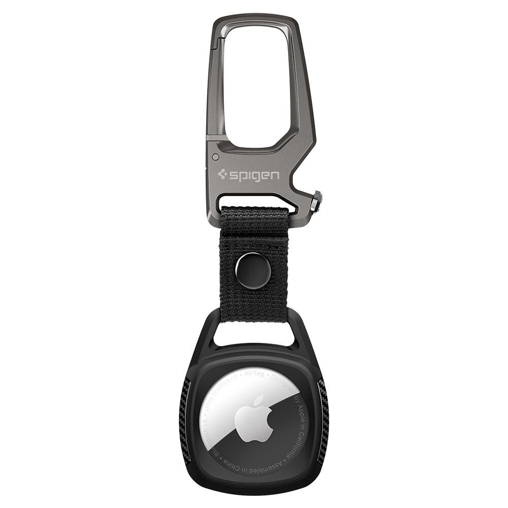 Apple AirTag Cover med karabinhage Rugged Armor, Sort