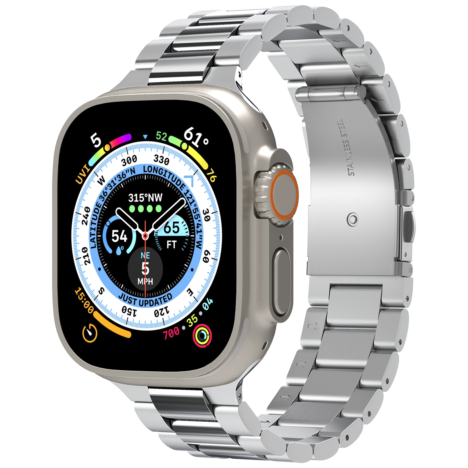 Apple Watch Ultra 49mm 2nd Gen Metalarmbånd Modern Fit 316L, Sølv