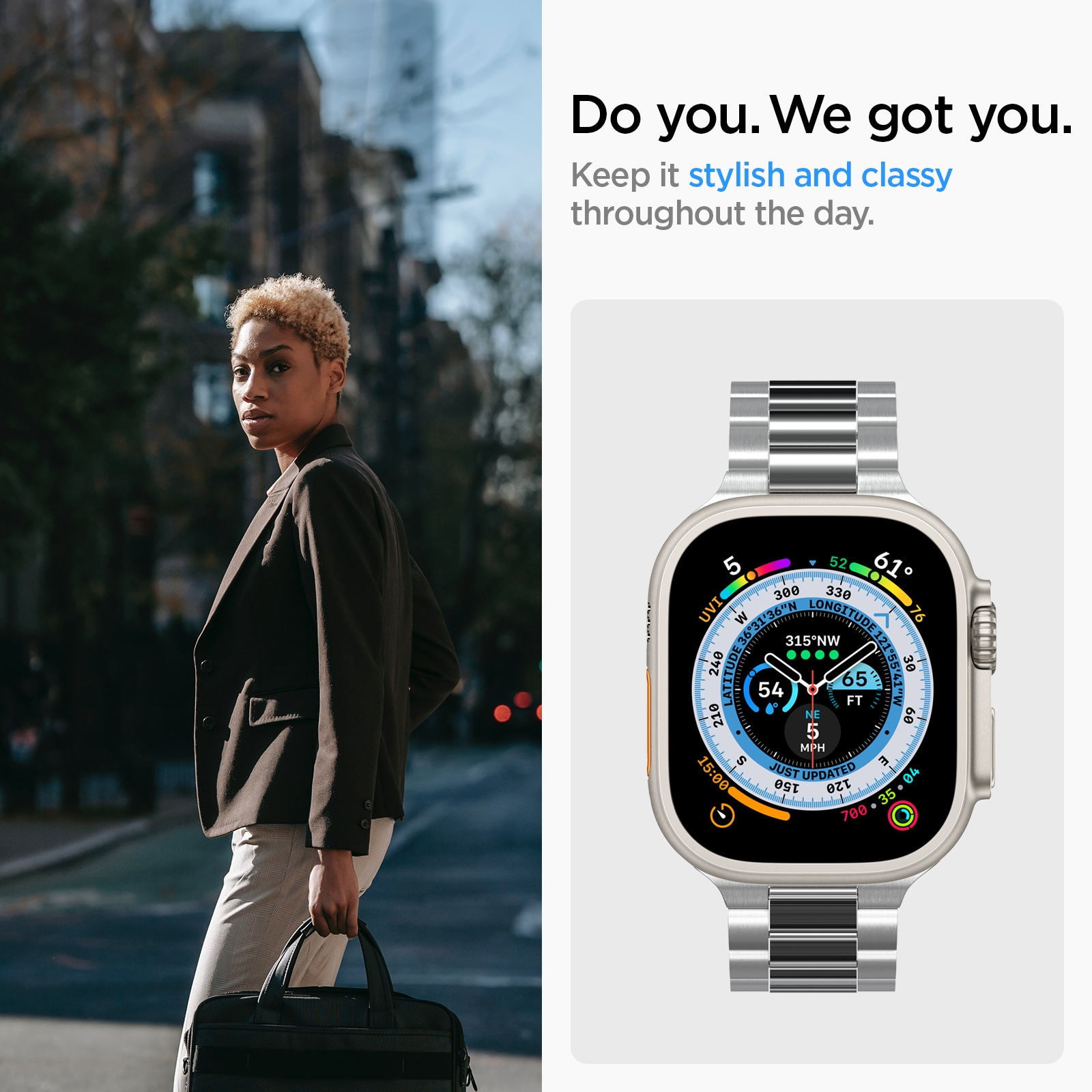 Apple Watch Ultra 49mm 2nd Gen Metalarmbånd Modern Fit 316L, Sølv