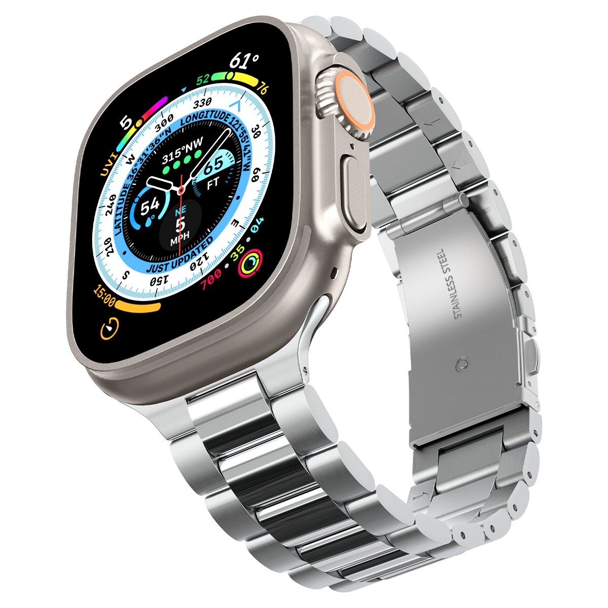 Apple Watch Ultra 49mm 2nd Gen Metalarmbånd Modern Fit 316L, Sølv
