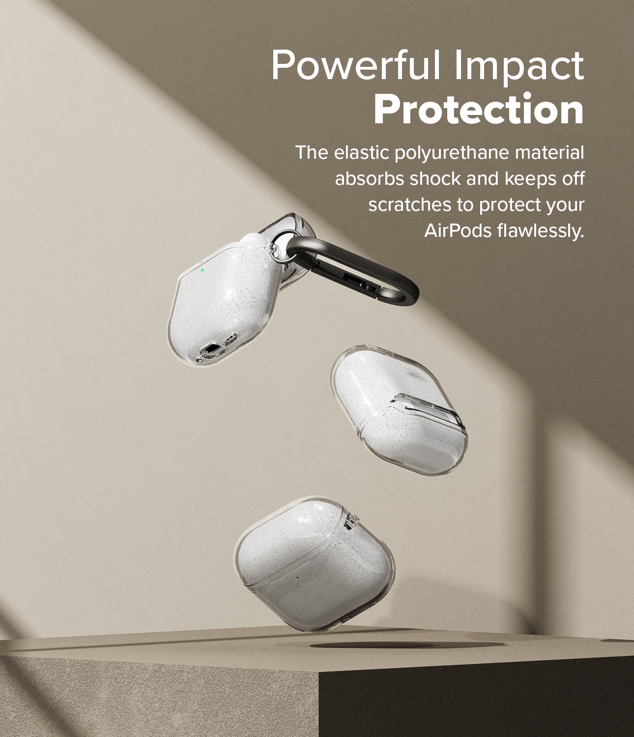 Apple AirPods 4 Air cover, Glitter Clear