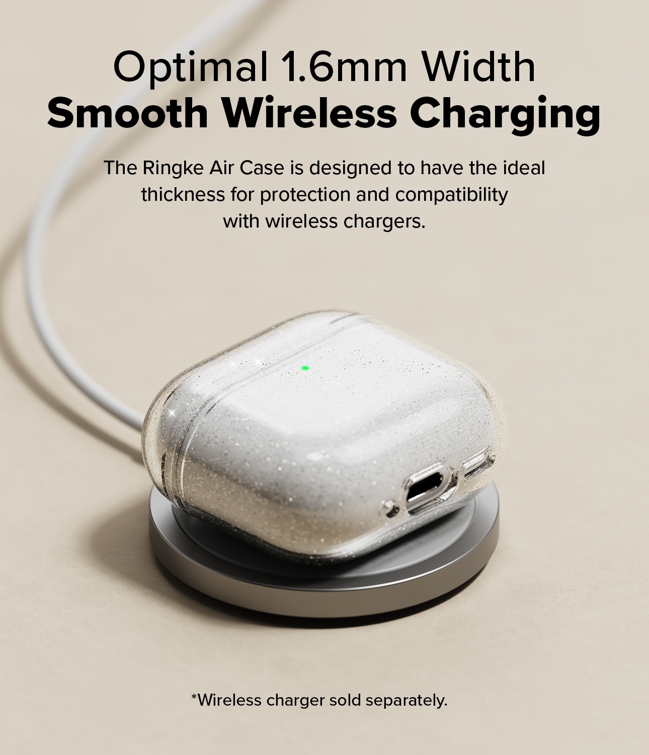 Apple AirPods 4 Air cover, Glitter Clear