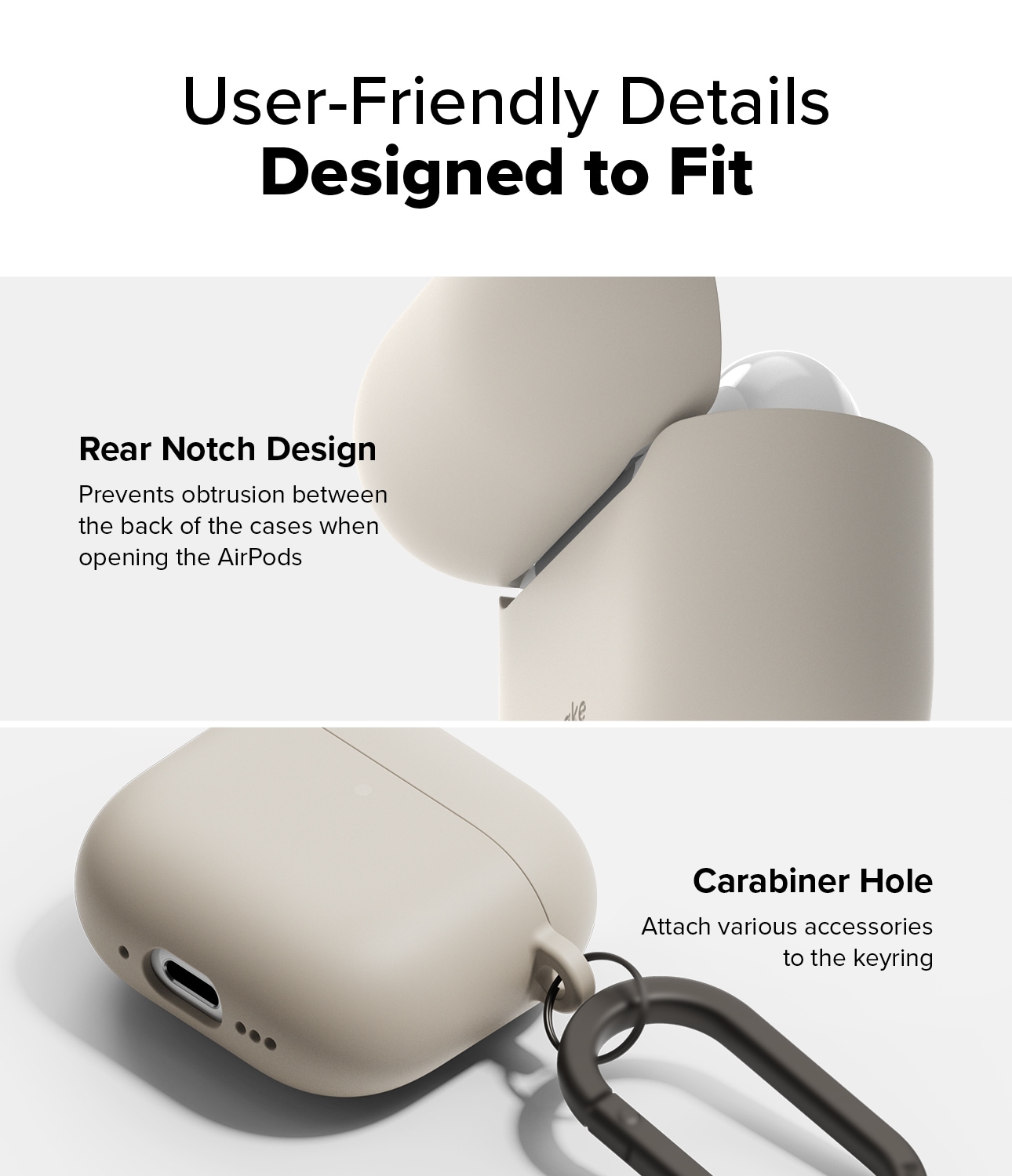 Apple AirPods 4 Silikonecover, Stone