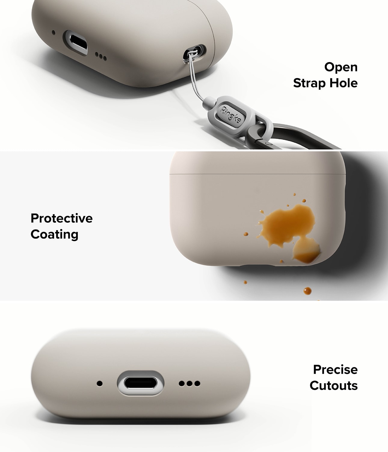 Apple AirPods Pro 3 Silikonecover, Stone