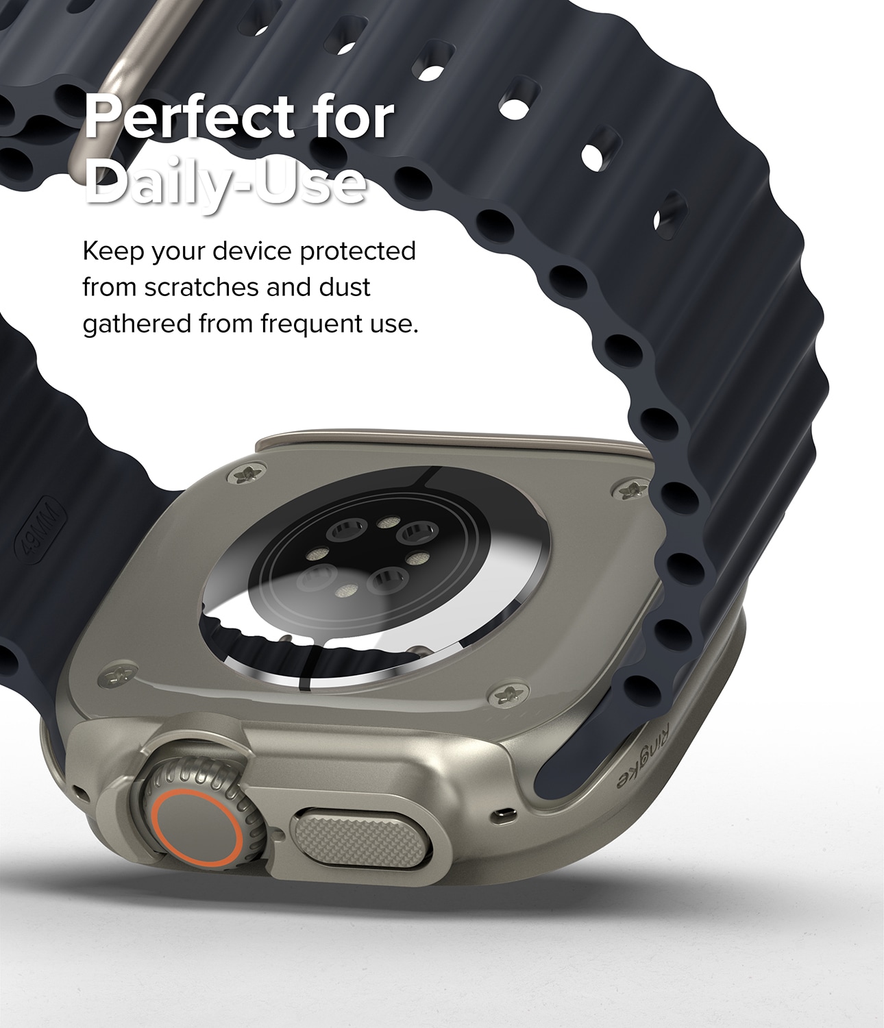 Apple Watch Ultra 49mm 3rd Gen Tyndt cover (2-pak), Titanium Gray/Clear