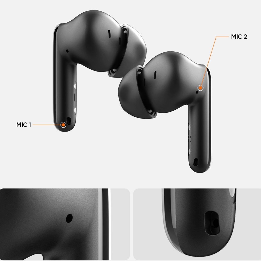 Trådløse ANC In-ear høretelefoner, Sort