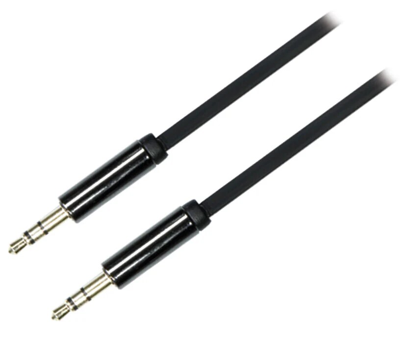 Lydkabel 3.5mm 1m, Sort