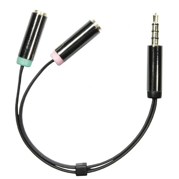 Lydadapter 3.5mm han til 2x hun, Sort