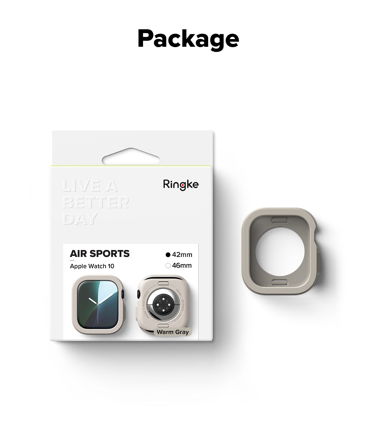 Apple Watch Series 10 42mm Air Sports cover, Warm Gray