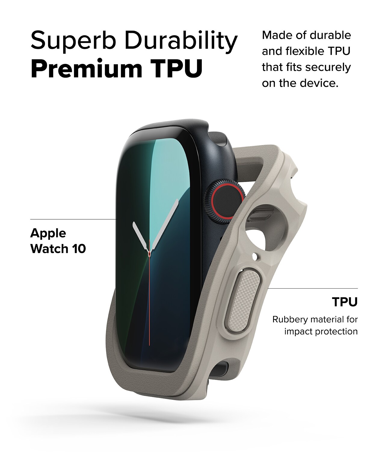 Apple Watch Series 10 42mm Air Sports cover, Warm Gray