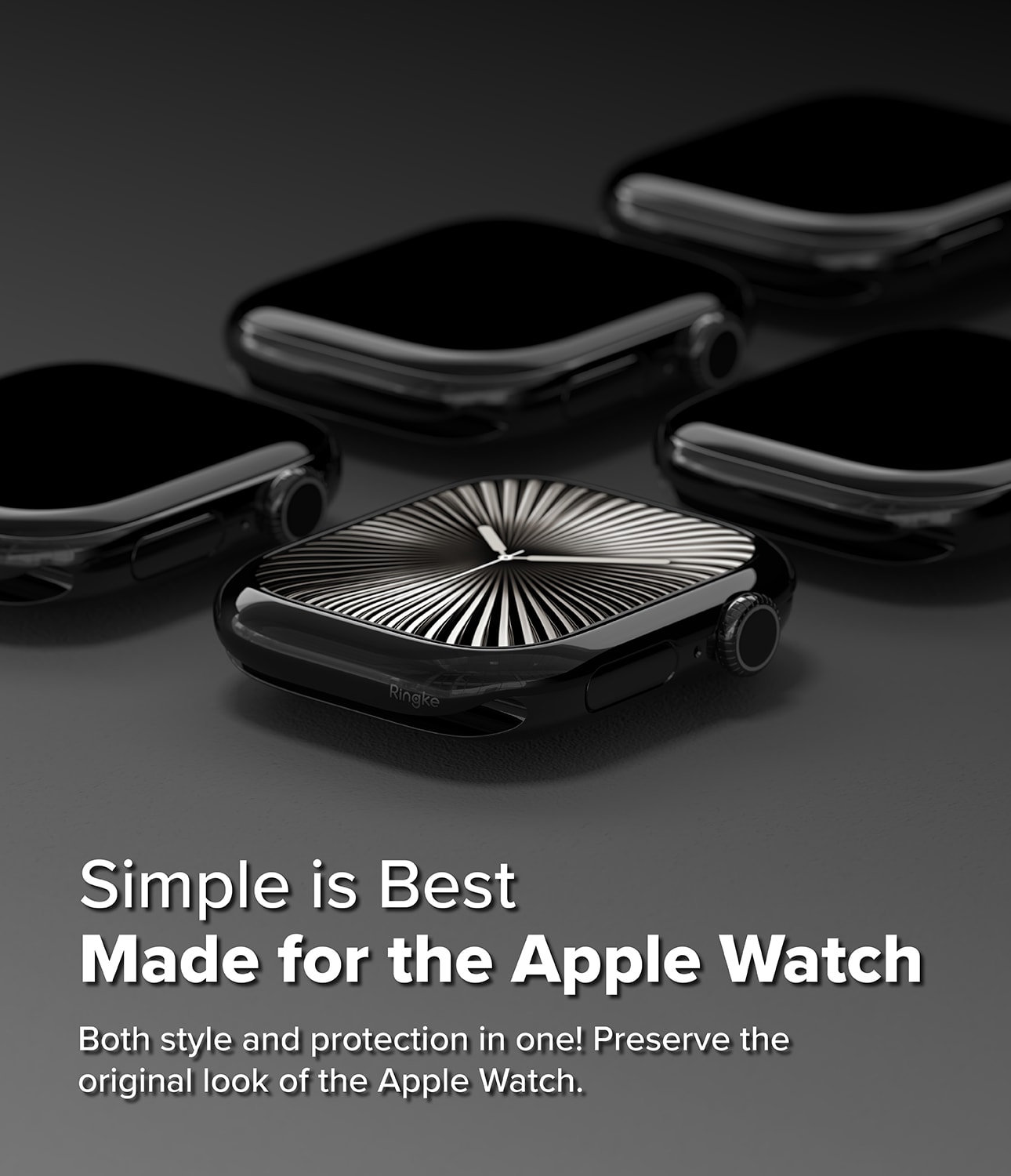 Apple Watch Series 11 42mm Beskyttelsesring - Bezel Styling Sort
