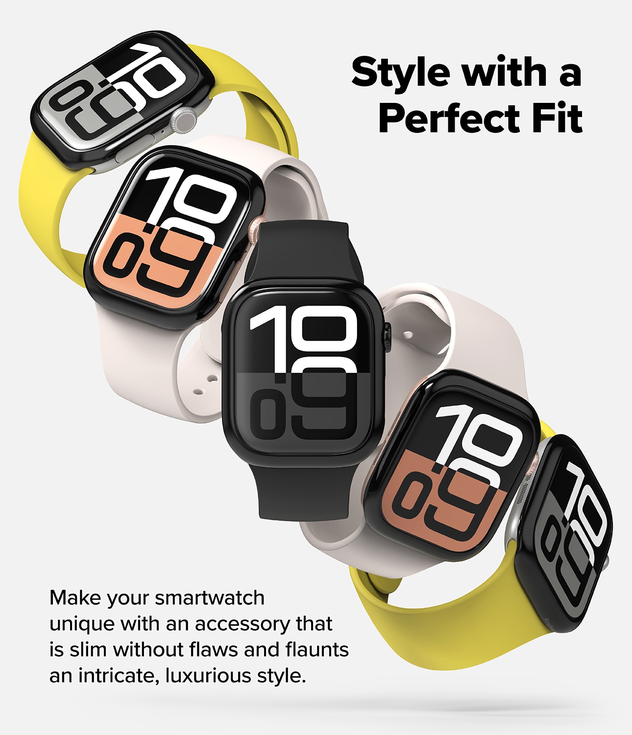 Apple Watch Series 11 42mm Beskyttelsesring - Bezel Styling Sort